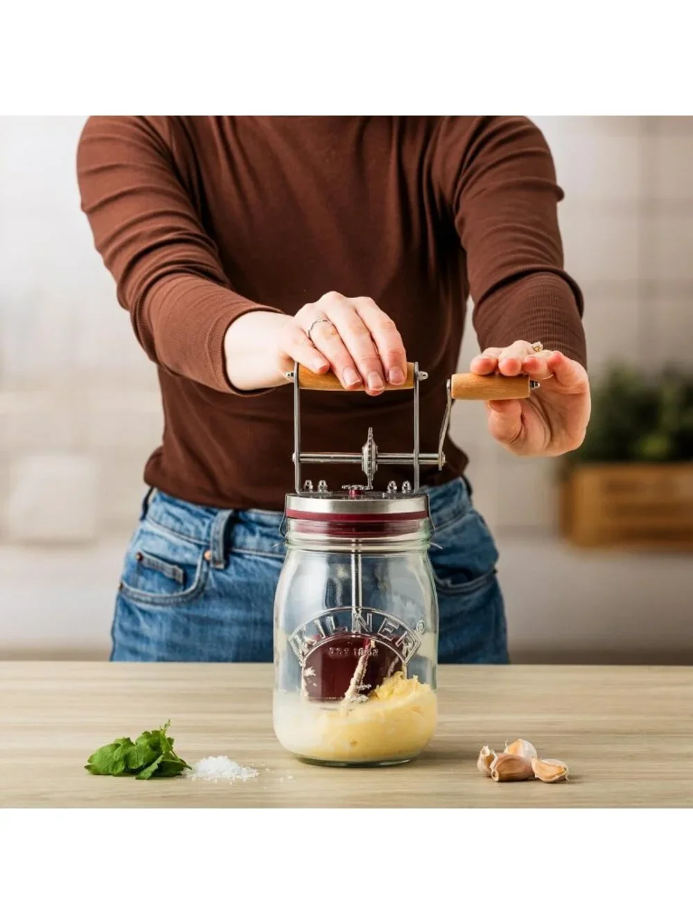 Vintage Glass Butter Churner - Make Homemade Butter in 10 Minutes, 34 oz